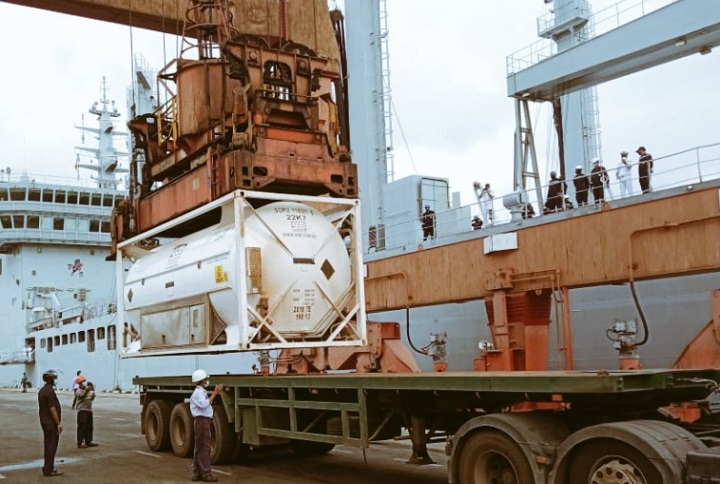இந்தியாவில் இருந்து மேலும் 40 தொன் ஒட்சிசனை ஏற்றிய கப்பல் நாட்டை வந்தடைந்தது
