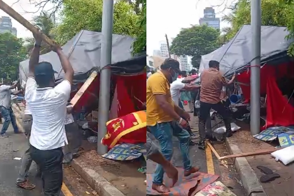 மைனா கோ கமவில் போராட்டக்காரர்கள் மீது தாக்குதல்