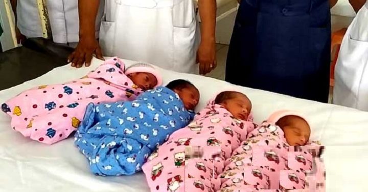 புத்தளம் வைத்தியசாலை வரலாற்றில் முதல் தடவையாக ஒரே பிரசவத்தில் நான்கு குழந்தைகள்!