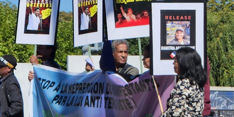 இலங்கை அரசாங்கத்திற்கு எதிராக ஜெனீவாவில் ஆர்ப்பாட்டம்!