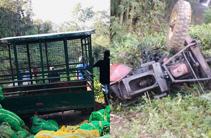 150 அடி பள்ளத்தில் பாய்ந்து உழவு இயந்திரம் : 3 பிள்ளைகளின் தந்தை உயிரிழப்பு