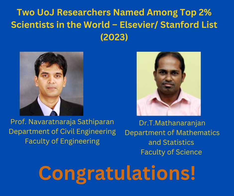 உலகின் சிறந்த முதல் 2 வீத விஞ்ஞானிகளின் தரவரிசையில் இலங்கையர்களும் உள்ளடக்கம்