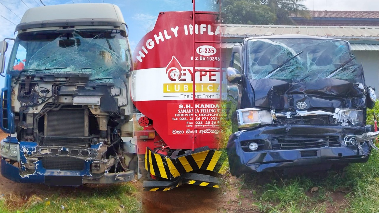 சிலாபத்தில் மூன்று வாகனங்கள் மோதி விபத்து; ஏழு பேர் காயம்!