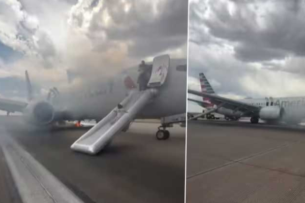 அமெரிக்க விமானம் தீ விபத்து! 06 பயணிகள் காயம்!