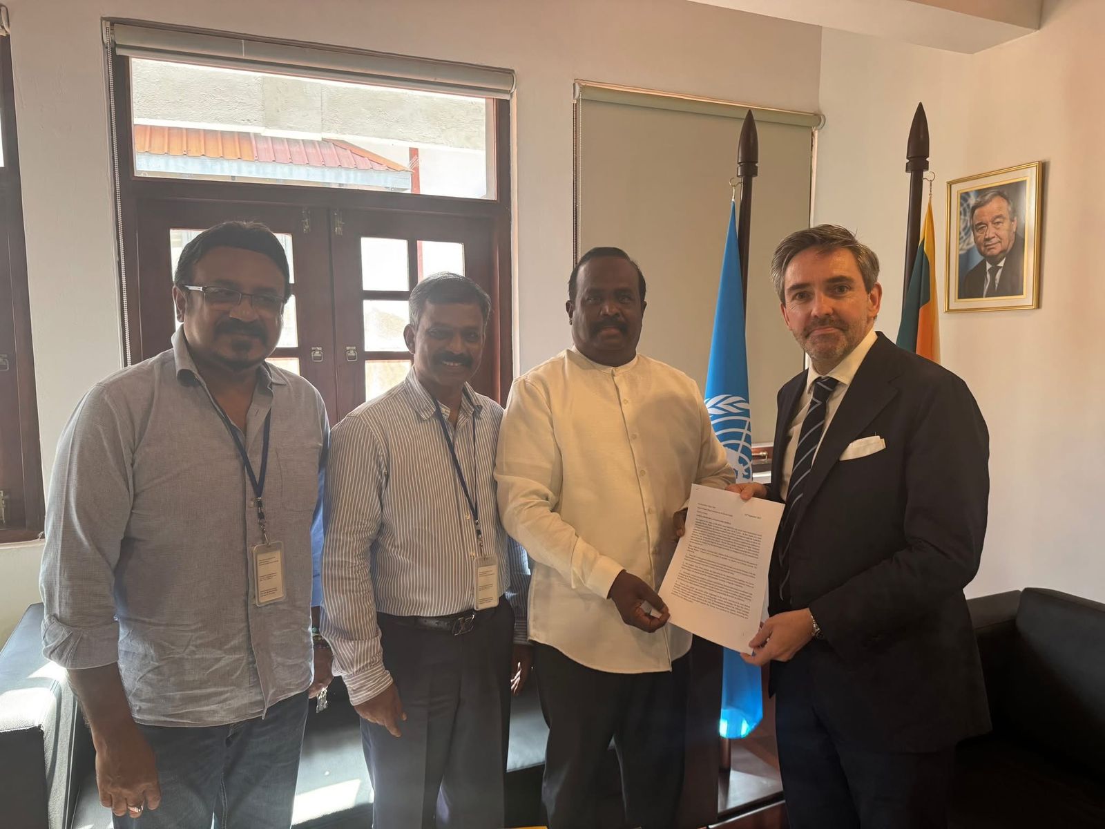 ஐநா வதிவிடப் பிரதிநிதியிடம் தமிழ் மக்களின் நீதி கோரிய மகஜர் கையொப்பங்களுடன் கையளிப்பு!