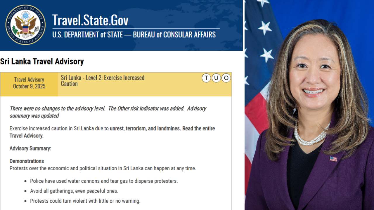 இலங்கைக்கான பயண ஆலோசனையில் எந்த மாற்றமும் இல்லை – அமெரிக்கா