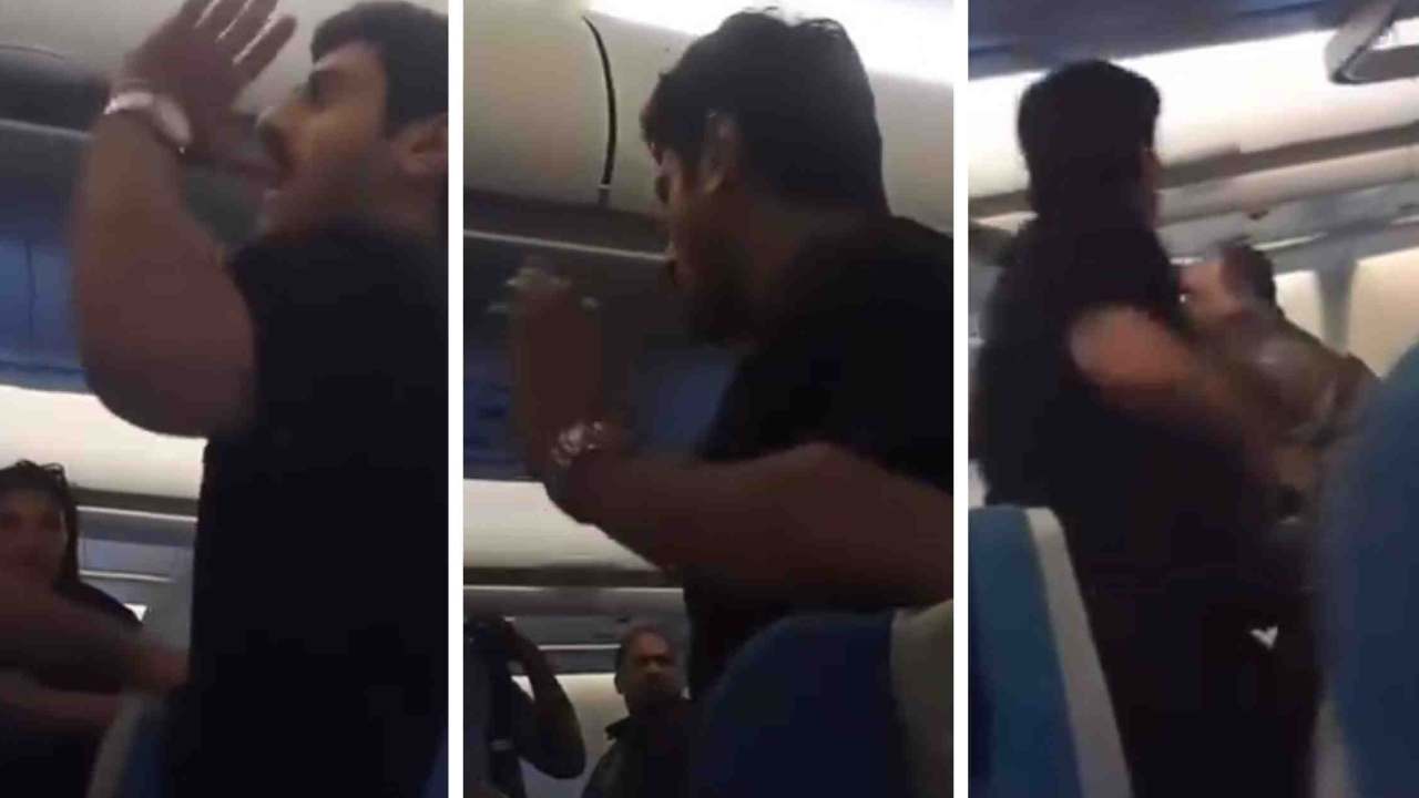 ஸ்ரீலங்கன் ஏர்லைன்ஸ் விமான ஊழியர்களை விமானத்தில் தாக்கும் பயணி; வைரலாகும் காணொளி!