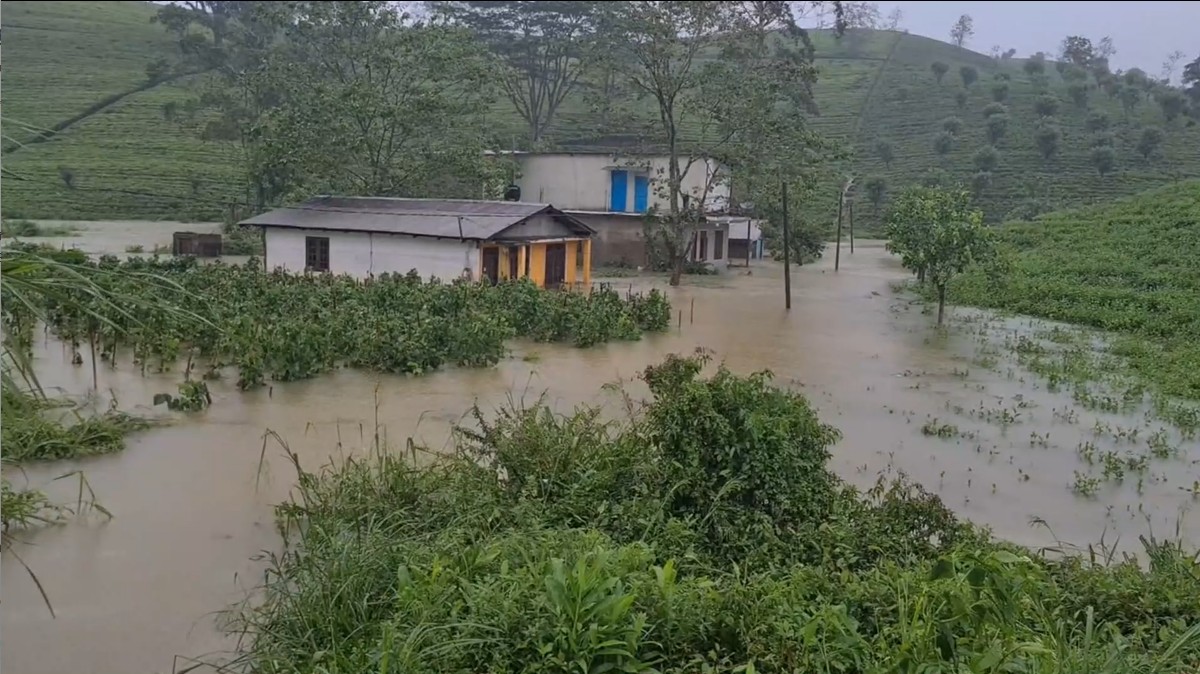 ஹட்டன் பன்மூர் பகுதியில் வெள்ளத்தில் மூழ்கிய வீடுகள்!