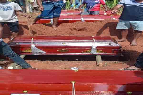 ஒரே குடும்பத்தைச் சேர்ந்த நால்வரின் இறுதிச் சடங்குகள்