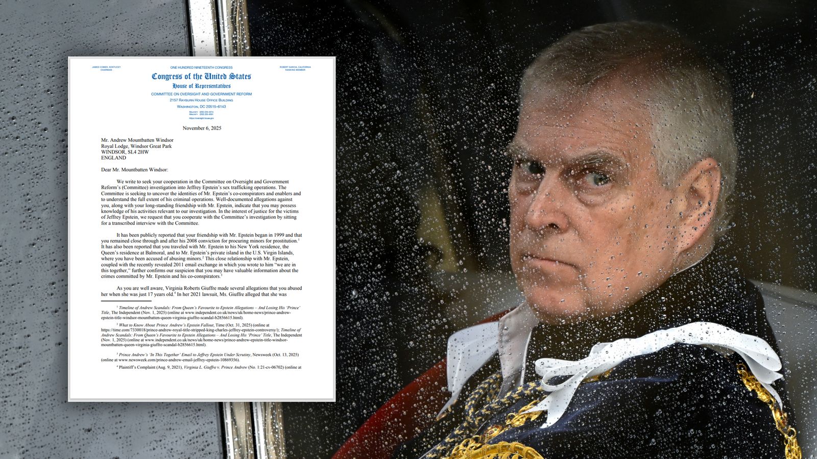 ஆண்ட்ரூ மவுண்ட்பேட்டன் வின்ட்சருக்கு அமெரிக்க காங்கிரஸ் அழைப்பாணை  அனுப்பியுள்ளது!