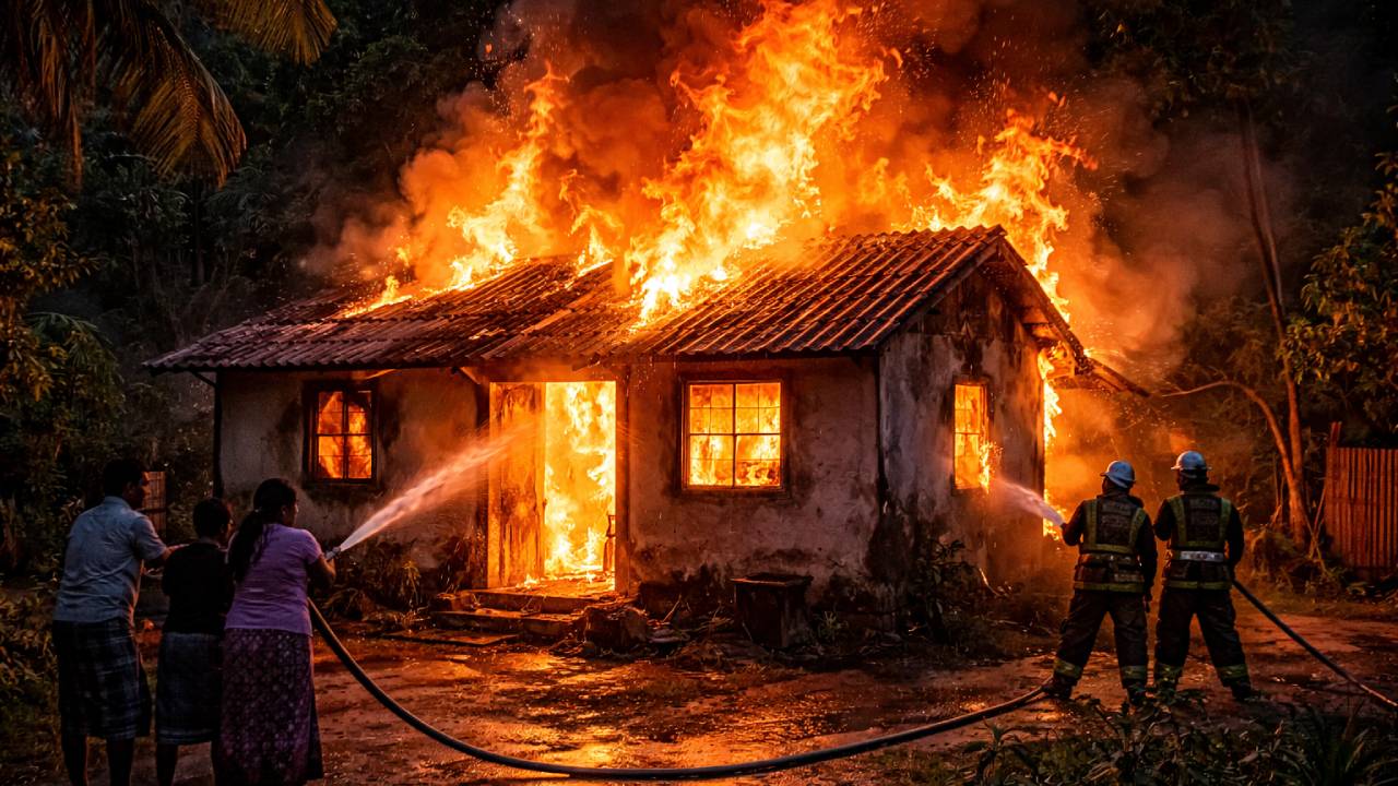 குடும்ப தகராறினால் வீட்டுக்கு தீ வைப்பு; மூவர் உயிரிழப்பு!