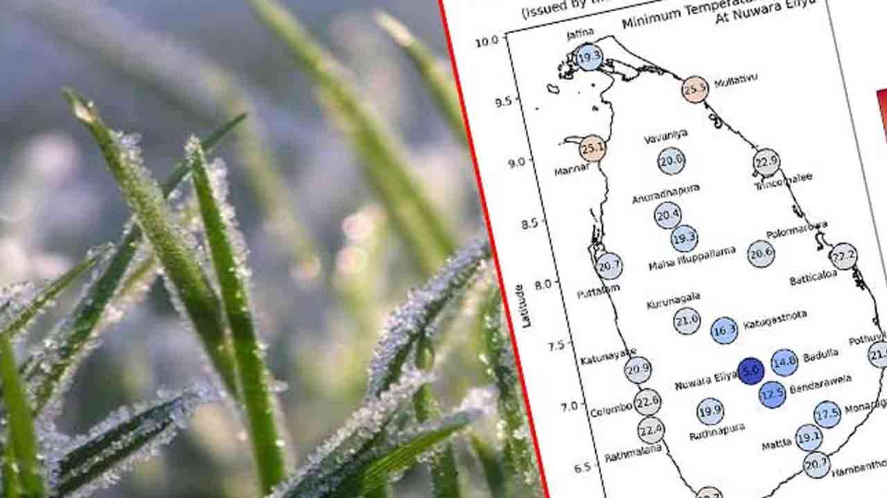 நாட்டில் குறைந்தபட்ச வெப்பநிலை நுவரெலியாவில்!