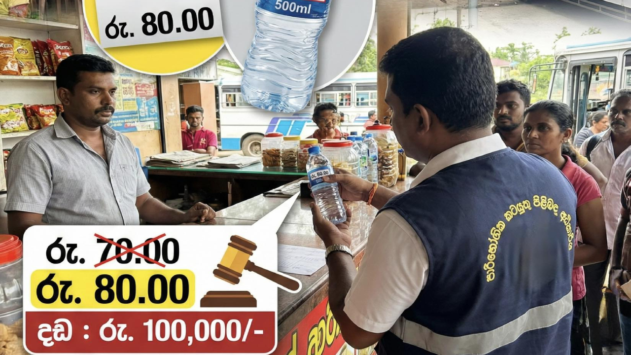 அதிக விலைக்கு தண்ணீர் போத்தல் விற்ற வர்த்தகருக்கு அபராதம்!