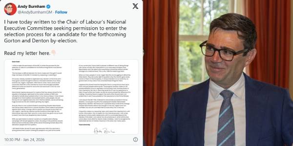 இடைத்தேர்தலில் போட்டியிட்டு மீண்டும் நாடாளுமன்றத்திற்கு செல்ல விரும்பும் கிரேட்டர் மான்செஸ்டர் மேயர் !