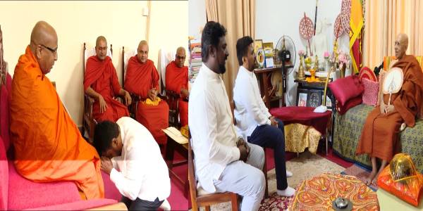 ஜனாதிபதி ராமன்ய மகா பீடத்தின் மகாநாயக்க தேரரையும், அமரபுர மகாநாயக்க தேரரையும் சந்தித்தார்!