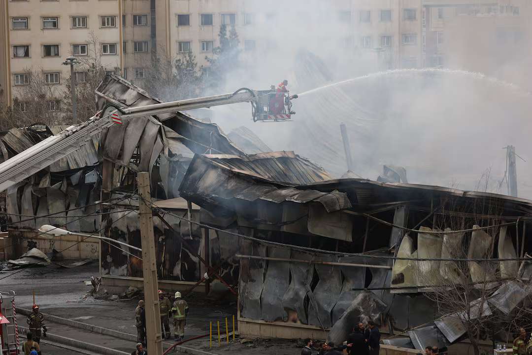 தெஹ்ரான் வணிக சந்தையில் தீ விபத்து