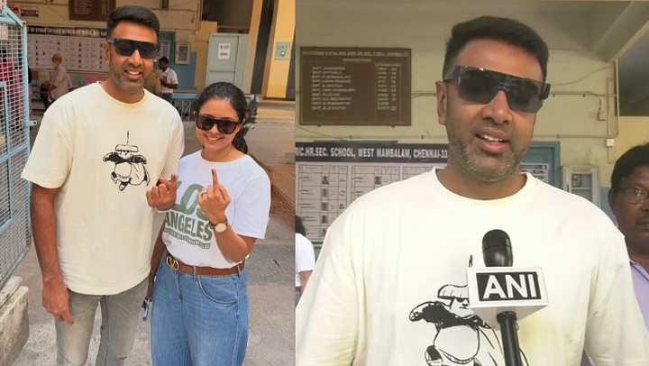 சென்னையில் வாக்களித்தார் அஸ்வின்